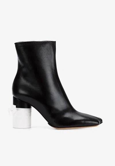 Maison Margiela 80 Leather Ankle Boots In Black