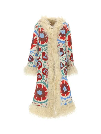 Zazi Vintage Suzani Single-breasted Wool-jacquard Coat In Multi