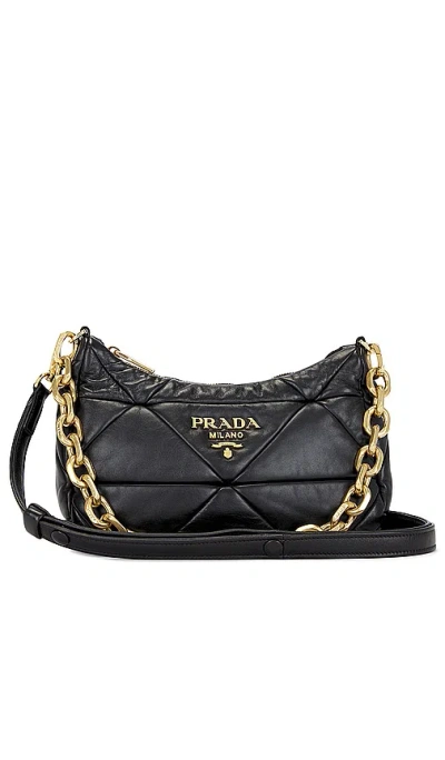 Fwrd Renew Prada Quilted Chain Shoulder Bag In Black