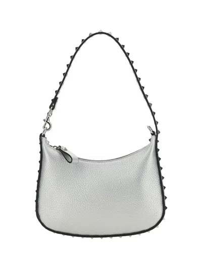 Valentino Garavani Mini Rockstud Shoulder Bag In Silver
