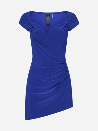 Norma Kamali Pickleball Cap-sleeve Dress In Blue