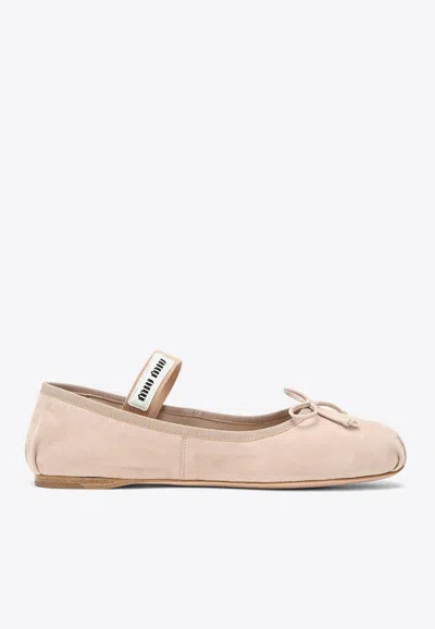 Miu Miu Ballerina Flat In Pink