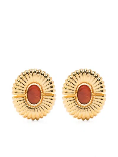 D'estree Sonia Sun Stud Earrings In Gold,brown