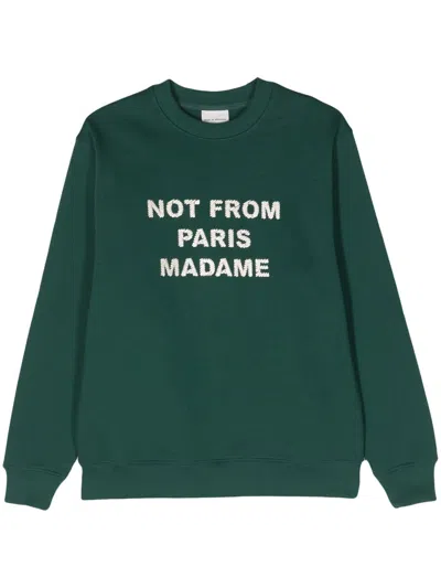 Drôle De Monsieur Drole De Monsieur Green Forest Cotton Slogan Sweatshirt