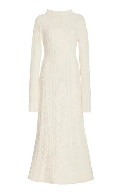 Gabriela Hearst Amaris Knit Dress In Ivory Cashmere