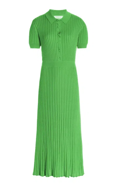 Gabriela Hearst Amor Knit Dress In Fluorescent Green Cashmere Silk
