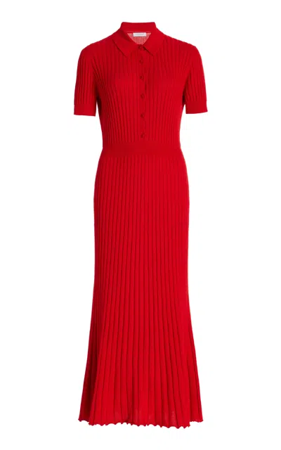 Gabriela Hearst Amor Knit Dress In Red Topaz Cashmere Silk