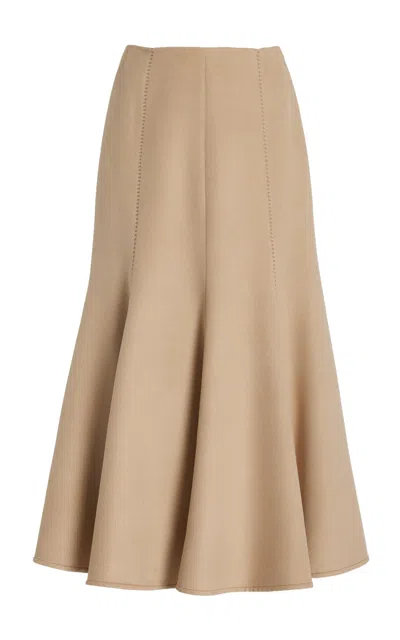 Gabriela Hearst Silk Pleated Midi Skirt In Beige