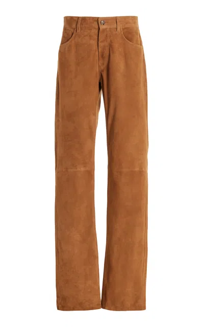 Gabriela Hearst Anthony Five Pocket Pant In Camel Suede