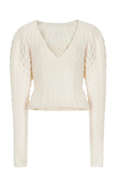 Gabriela Hearst Arwel Knit Sweater In Ivory Cashmere