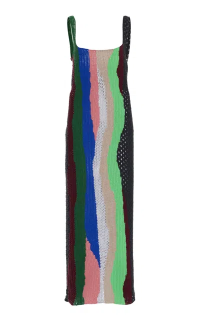 Gabriela Hearst Arben Mixed-media Maxi Cashmere Dress In Multi