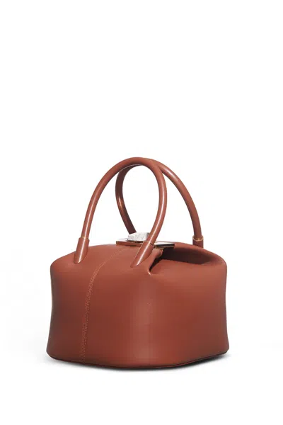 Gabriela Hearst Baez Bag In Cognac Nappa Leather In Burgundy