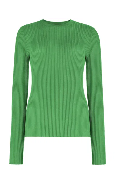 Gabriela Hearst Browning Knit Sweater In Peridot Green Cashmere Silk