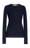 Gabriela Hearst Browning Cashmere Ribbed Top In Dark Navy