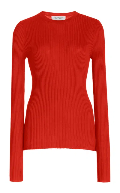 Gabriela Hearst Browning Knit Sweater In Red Topaz Silk Cashmere