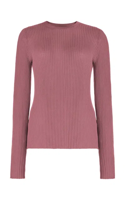 Gabriela Hearst Browning Knit Sweater In Rose Quartz Cashmere Silk