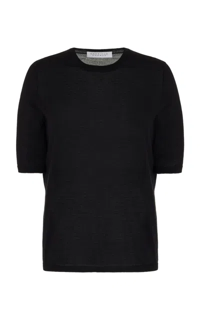 Gabriela Hearst Brunner Knit T-shirt In Black Cashmere Silk