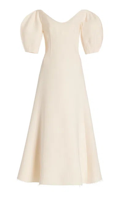 Gabriela Hearst Buisier Dress In Silk Wool In Ivory
