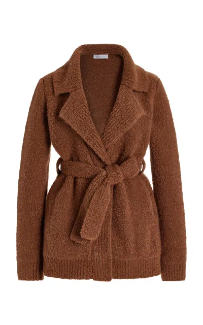 Gabriela Hearst Coles Knit Cardigan In Cognac Cashmere Boucle