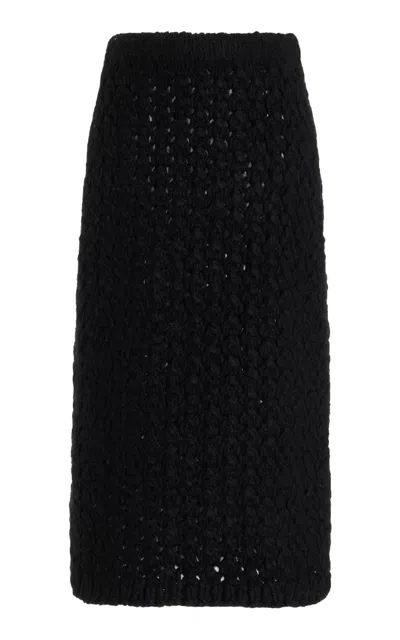 Gabriela Hearst Collin Skirt In Black Welfat Cashmere