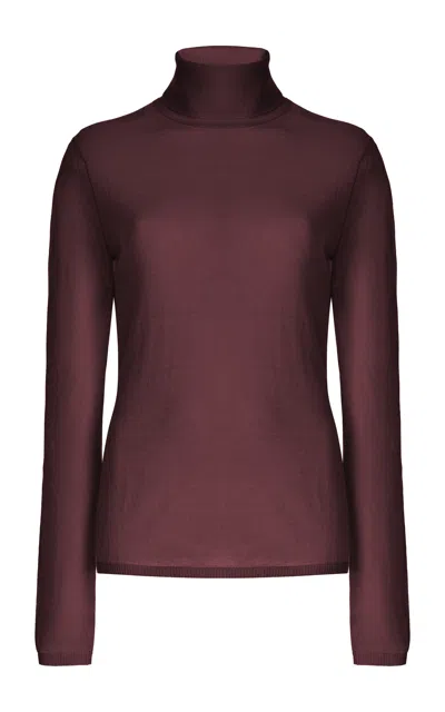 Gabriela Hearst Costa Cashmere And Silk-blend Turtleneck Sweater In Deep Bordeaux