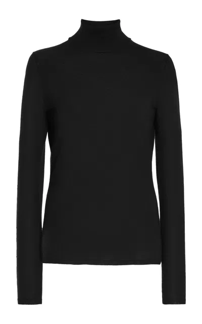 Gabriela Hearst Costa Knit Turtleneck In Black Cashmere Silk