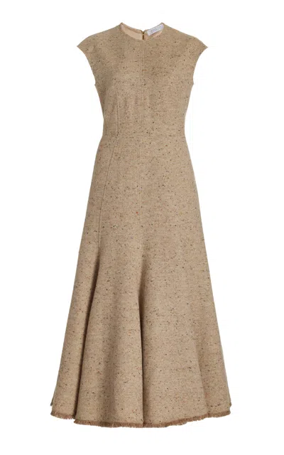 Gabriela Hearst Crowther Dress In Wool Cashmere In Oatmeal Multi