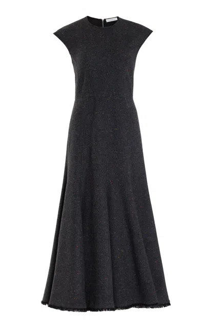 Gabriela Hearst Crowther Dress In Wool Cashmere In Slate Multi
