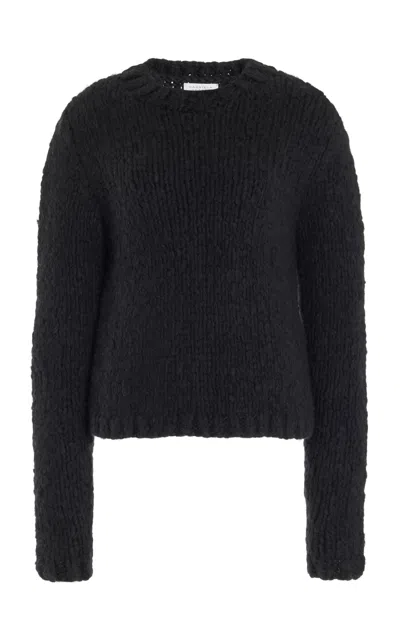 Gabriela Hearst Dalton Knit Sweater In Black Welfat Cashmere