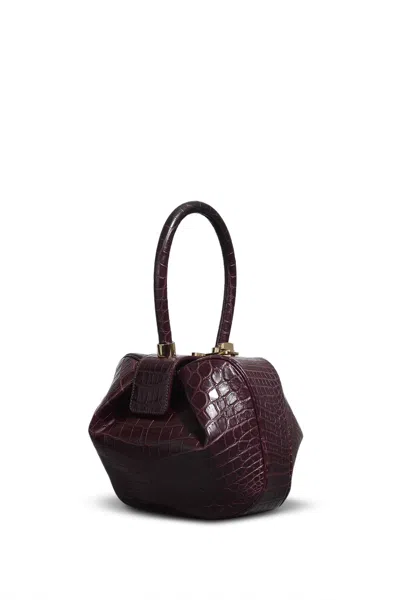 Gabriela Hearst Demi Bag In Bordeaux Crocodile Leather