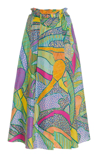 Gabriela Hearst Dugald Pleated Skirt In Printed Silk In Multicolor