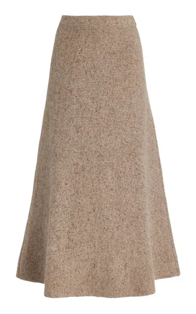 Gabriela Hearst Eden Skirt In Aran Cashmere In Oatmeal Multi