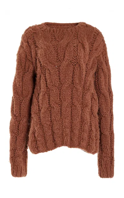 Gabriela Hearst Ember Knit Sweater In Cognac Welfat Cashmere
