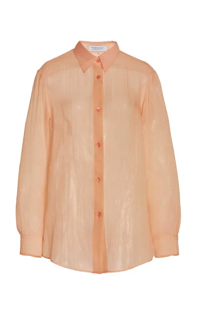 Gabriela Hearst Ferrara Shirt In Cashmere Gause In Fluorescent Orange