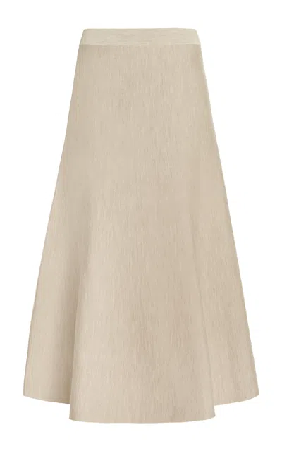 Gabriela Hearst Freddie Skirt In Oatmeal Cashmere Wool