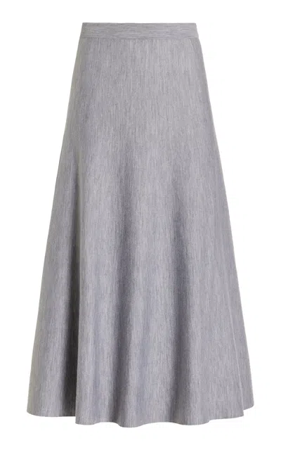 Gabriela Hearst Freddie Skirt In  Heather Grey Cashmere Wool