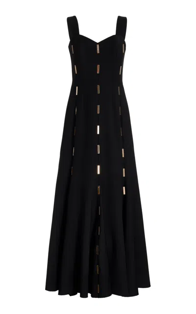 Gabriela Hearst Gail Dress In Wool With Gold Bars In Black