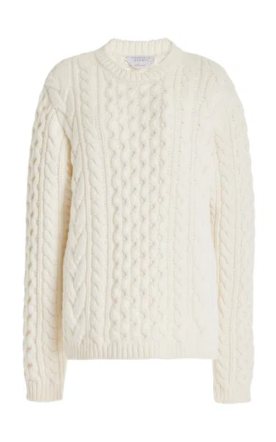 Gabriela Hearst Geoffrey Knit Sweater In Ivory Cashmere