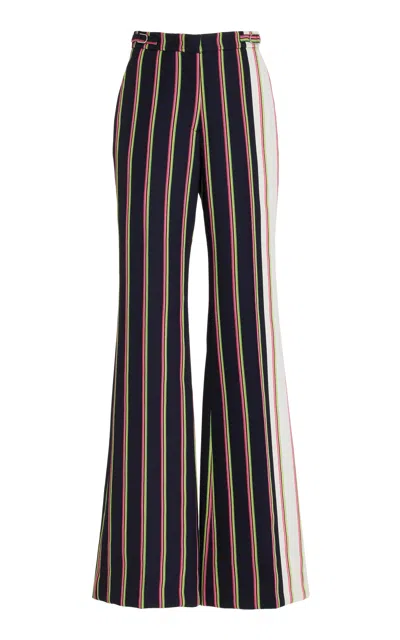 Gabriela Hearst Jones Pant In Multi Striped Wool In Ivory/navy/multi