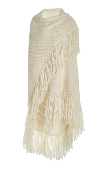 Gabriela Hearst Lauren Knit Wrap In Ivory Welfat Cashmere