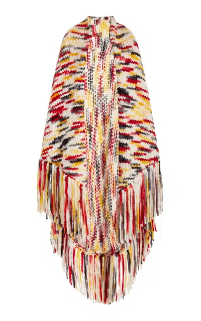 Gabriela Hearst Lauren Space Dye Knit Wrap In Fire Multi Welfat Cashmere
