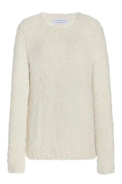 Gabriela Hearst Lawrence Knit Sweater In Ivory Welfat Cashmere