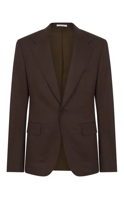 Gabriela Hearst Levia Slim-fit Wool-twill Suit Jacket In Chocolate