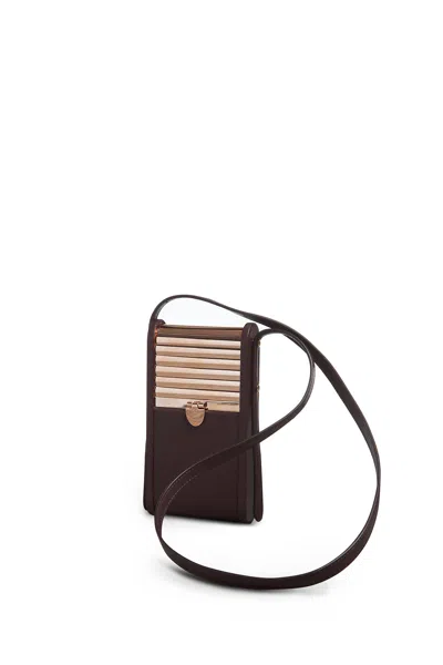 Gabriela Hearst Mabel Phone Case In Bordeaux Nappa Leather