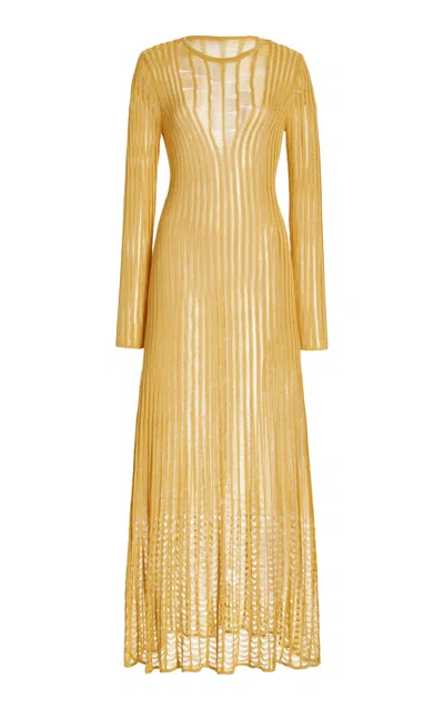 Gabriela Hearst Maia Dress In Shappe Silk In Gold