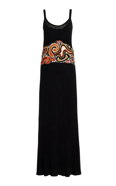 Gabriela Hearst Mila Dress In Silk Cashmere In Black Multi
