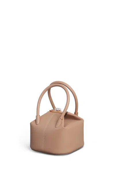 Gabriela Hearst Mini Baez Bag In Nude Nappa Leather In Burgundy