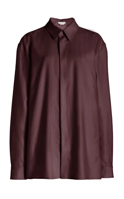 Gabriela Hearst Nicolas Shirt In Deep Bordeaux Wool Twill