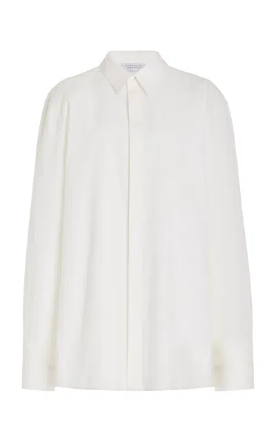 Gabriela Hearst Nicolas Shirt In Ivory Silk Wool Cady