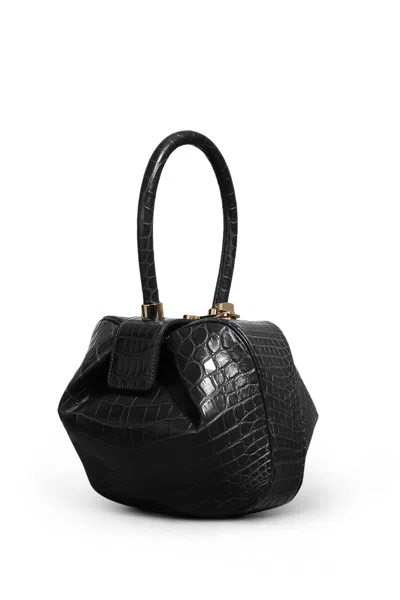 Gabriela Hearst Nina Bag In Black Crocodile Leather